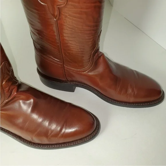 Lucchese Classics Men's Western Roper Boots Color Brown Size 7 B Handmade - Picture 7 of 15